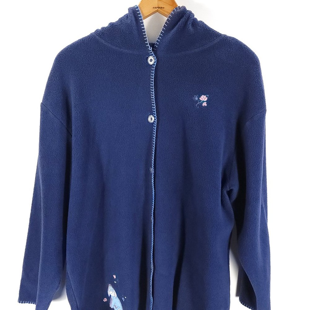 Vintage Eeyore Jacket Women's XL Faded Navy Blue Distressed Disney Store Hooded